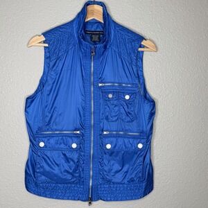 VTG Y2K Ralph Lauren Golf Blue Nylon Zip‎ Vest Womens S Utility Tech Gorpcore